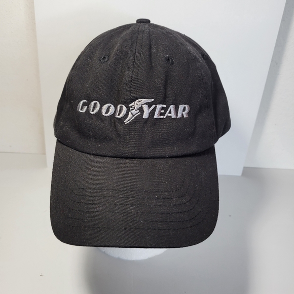 Mens K-Products Black Goodyear Adjustable Baseball Hat - Picture 1 of 8